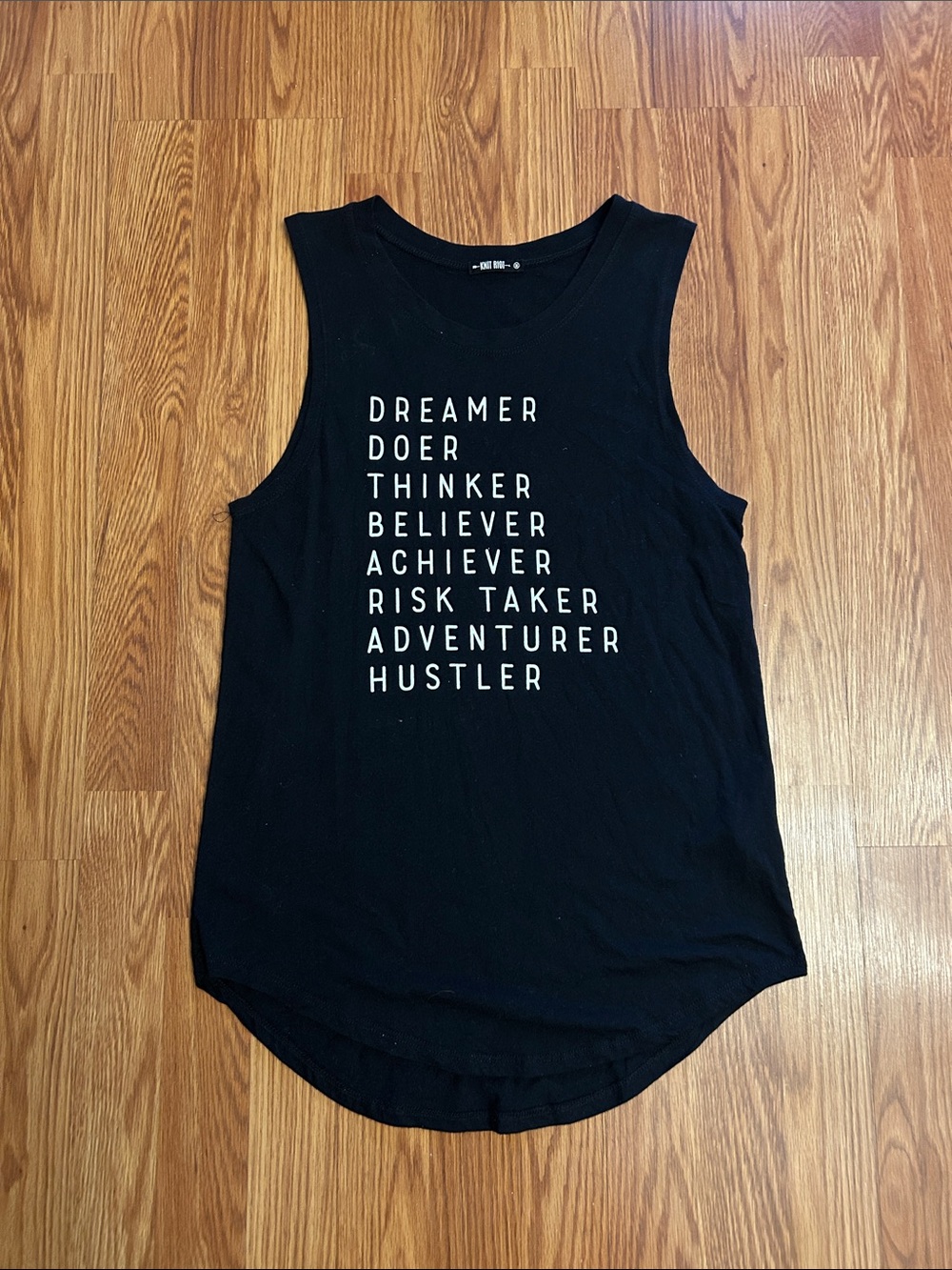 Black Graphic Muscle Tank Top - Dreamer Doer Thinker